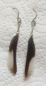 feather Chickadee real bird feather bird lover nature lover birder birthday gift drop earrings Maine state bird free gift box